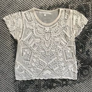 White beaded top